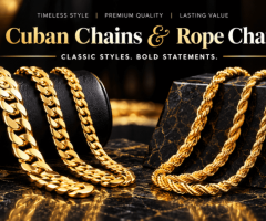 Shop 10K, 14K, 18K Cuban Chains and Rope Chains in Texas, USA