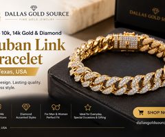 Shop 10k, 14k Gold & Diamond Cuban Link Bracelet in Texas, USA